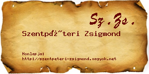 Szentpéteri Zsigmond névjegykártya