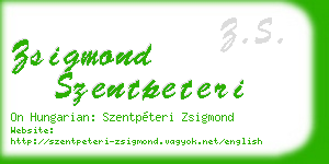 zsigmond szentpeteri business card